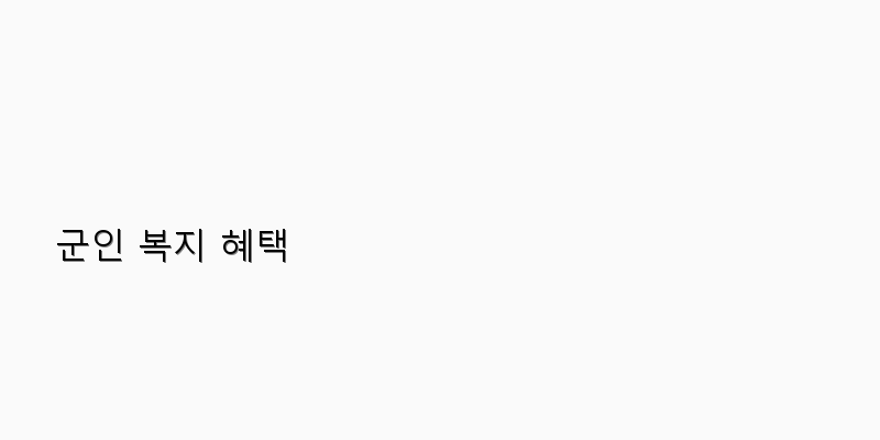 군인 복지 혜택 이미지