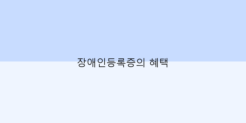 
  장애인등록증의 혜택
 이미지