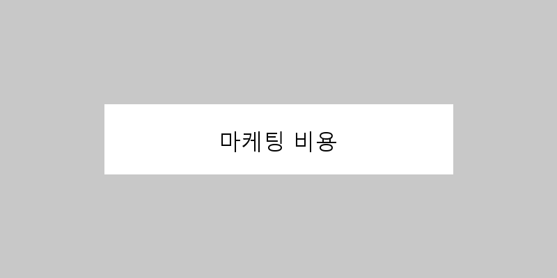 
  마케팅 비용
 이미지