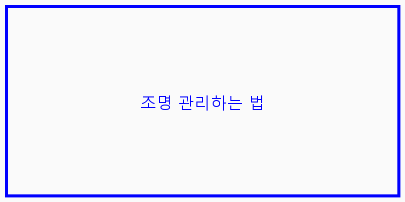 
  조명 관리하는 법
 이미지