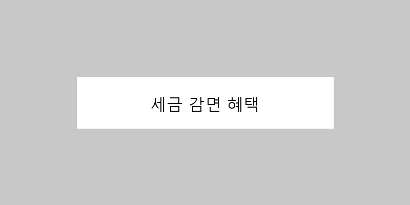 세금 감면 혜택 이미지