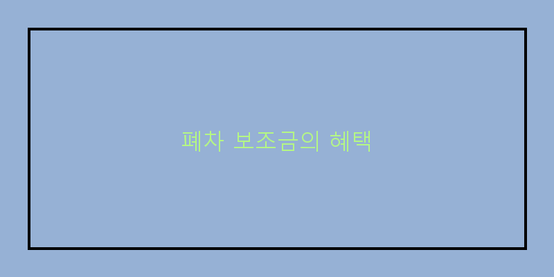 
  폐차 보조금의 혜택
 이미지