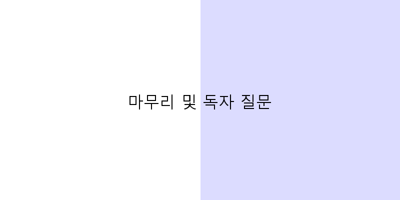 
  마무리 및 독자 질문
 이미지