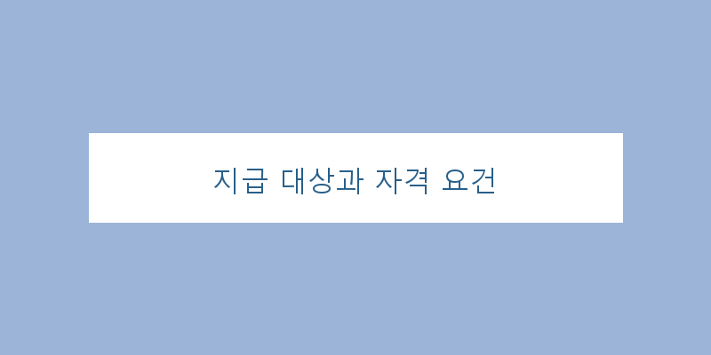 
  지급 대상과 자격 요건
 이미지