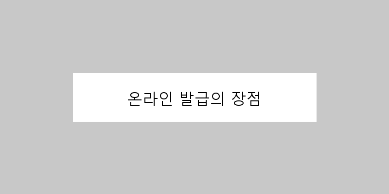 
  온라인 발급의 장점
 이미지