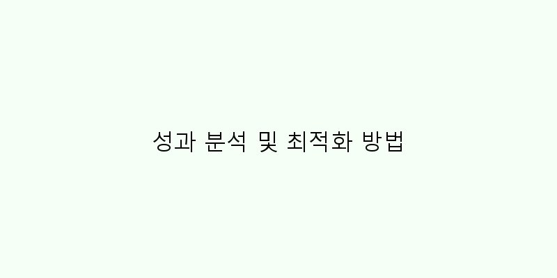
  성과 분석 및 최적화 방법
 이미지