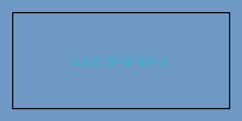 
  보험료 절약을 위한 팁
 이미지