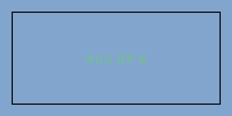 
  예산안 검토 팁
 이미지