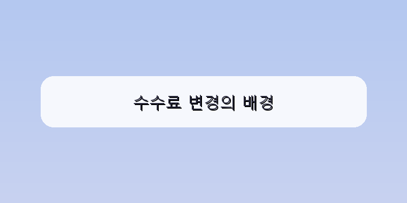 
  수수료 변경의 배경
 이미지