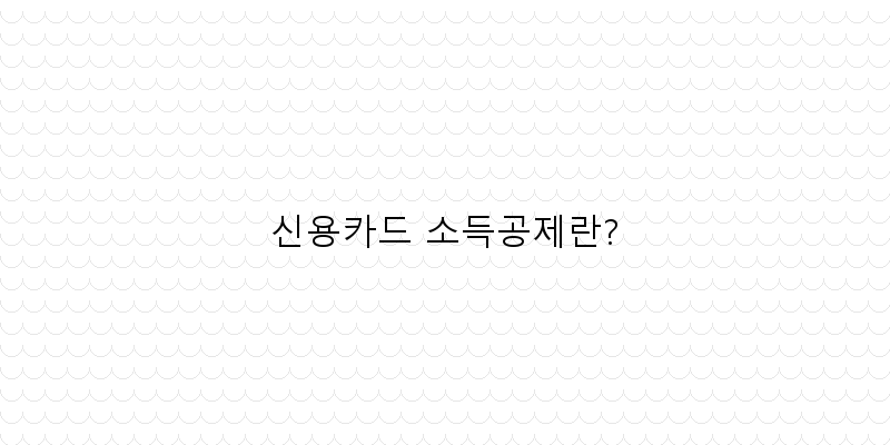 신용카드 소득공제란?
이미지