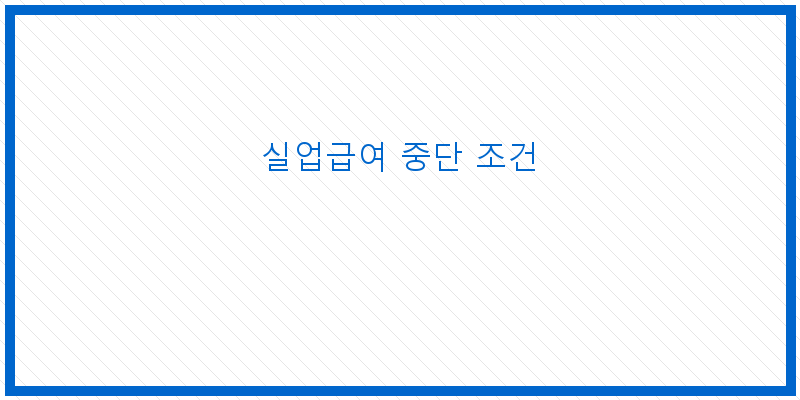 
  실업급여 중단 조건
 이미지