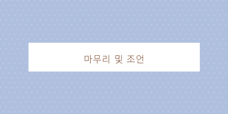 
  마무리 및 조언
 이미지