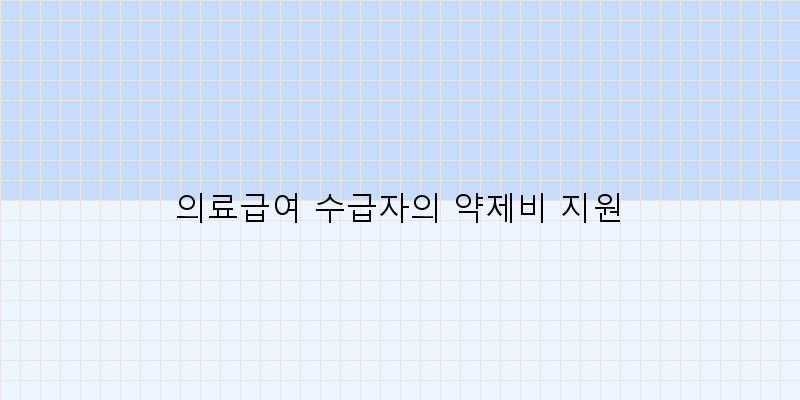 
  의료급여 수급자의 약제비 지원
 이미지
