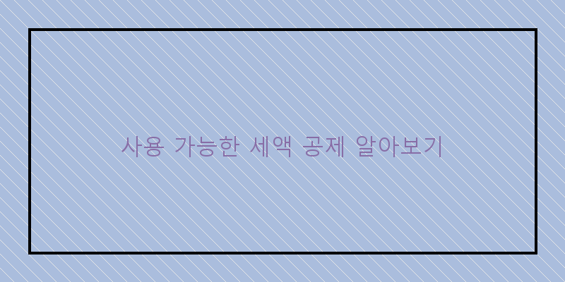 사용 가능한 세액 공제 알아보기
이미지