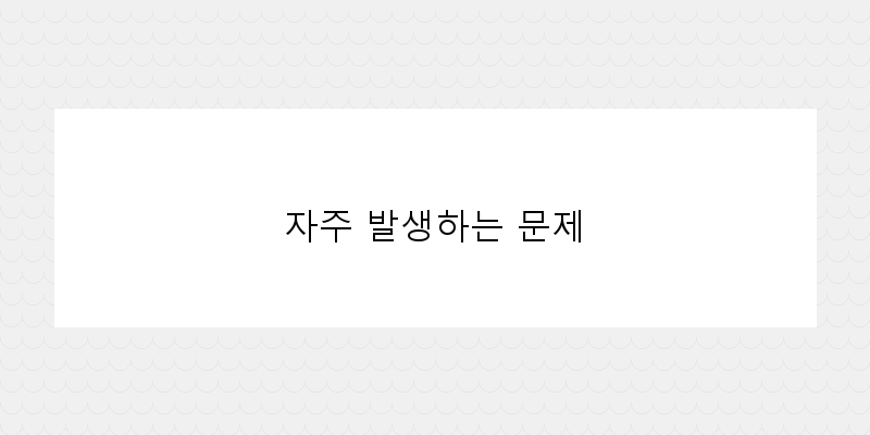 
  자주 발생하는 문제
 이미지