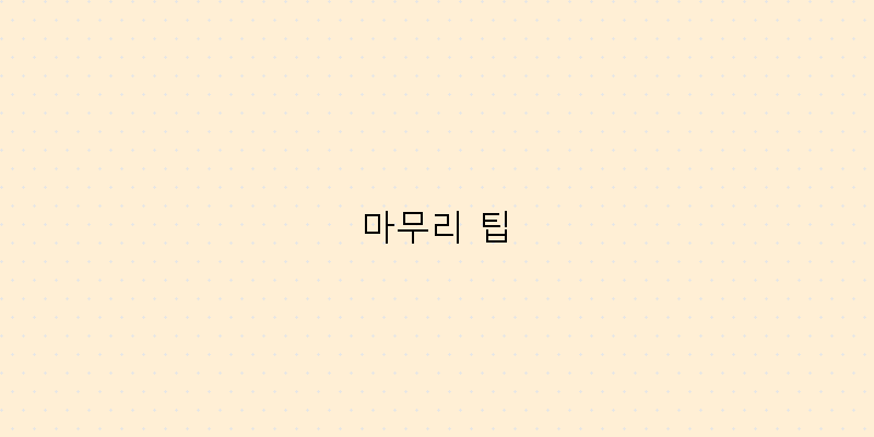 
  마무리 팁
 이미지