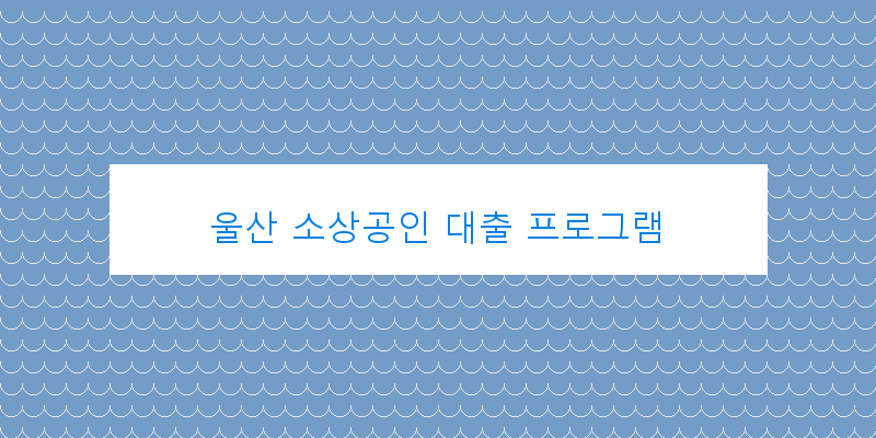 
  울산 소상공인 대출 프로그램
   이미지