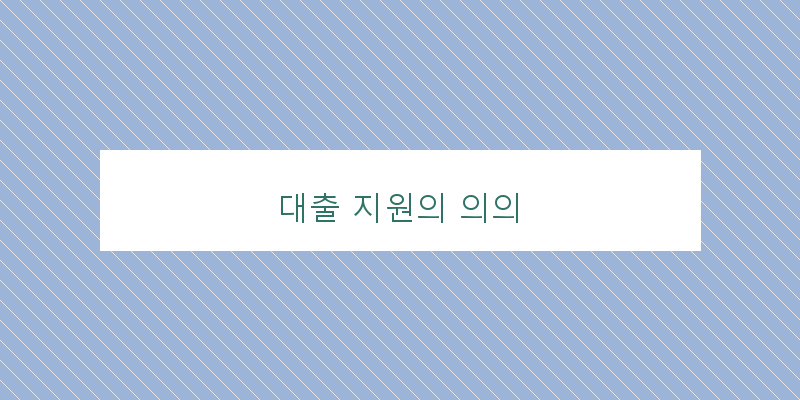 
  대출 지원의 의의
 이미지