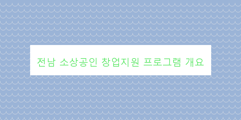 
  전남 소상공인 창업지원 프로그램 개요
 이미지