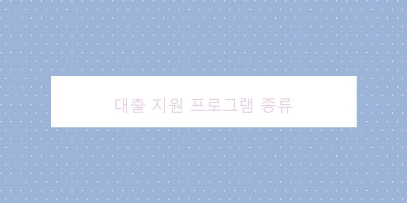 
  대출 지원 프로그램 종류
 이미지