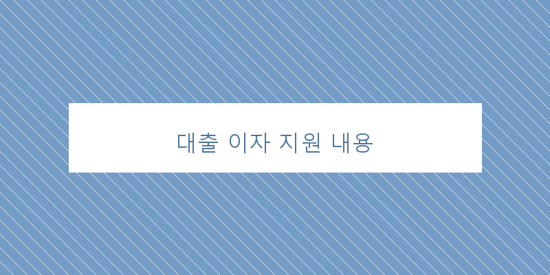 대출 이자 지원 내용 이미지