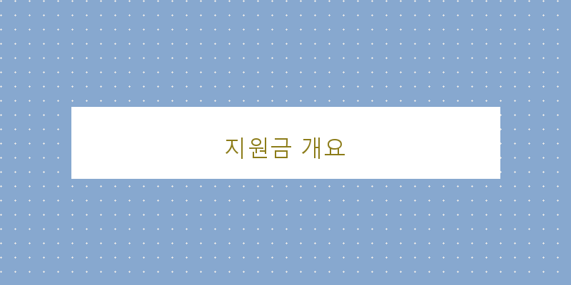 지원금 개요 이미지