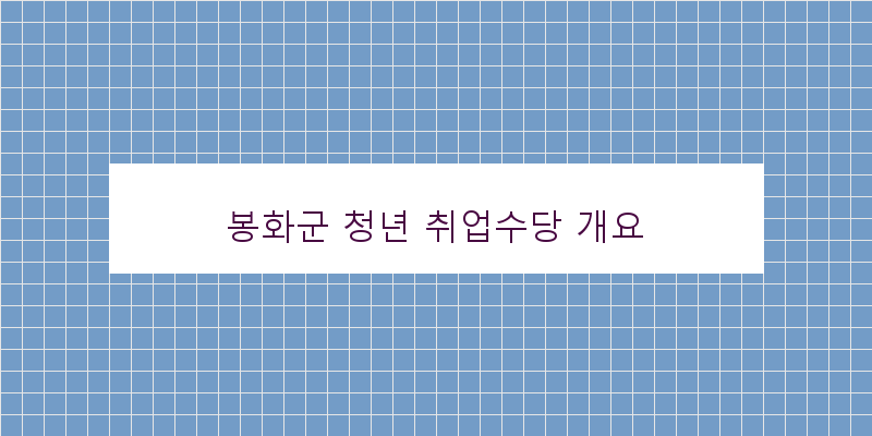 봉화군 청년 취업수당 개요 이미지