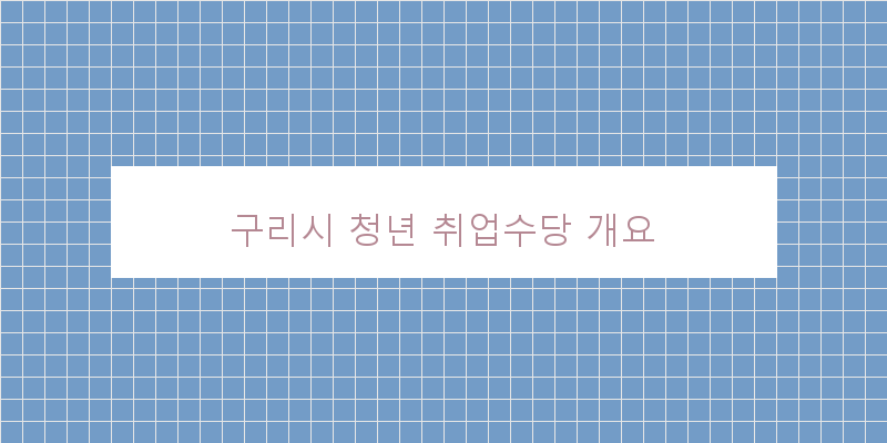 구리시 청년 취업수당 개요 이미지