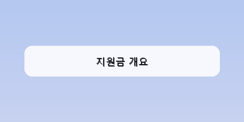 지원금 개요 이미지