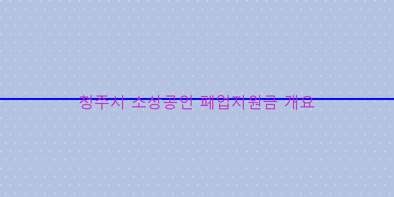 청주시 소상공인 폐업지원금 개요 이미지