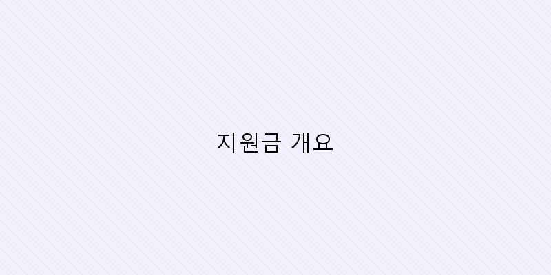 지원금 개요 이미지