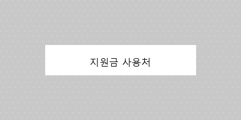 지원금 사용처 이미지