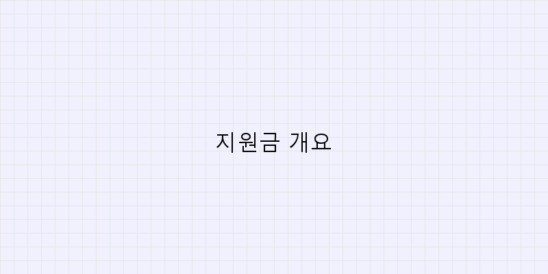 지원금 개요 이미지