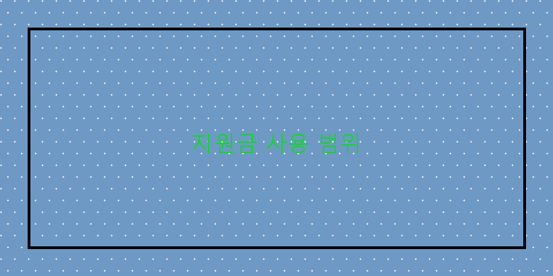 지원금 사용 범위 이미지
