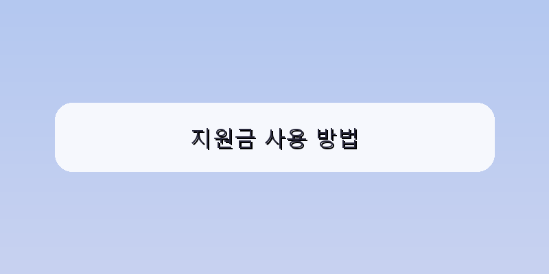 지원금 사용 방법 이미지