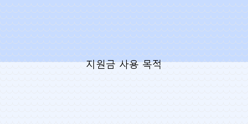 지원금 사용 목적 이미지